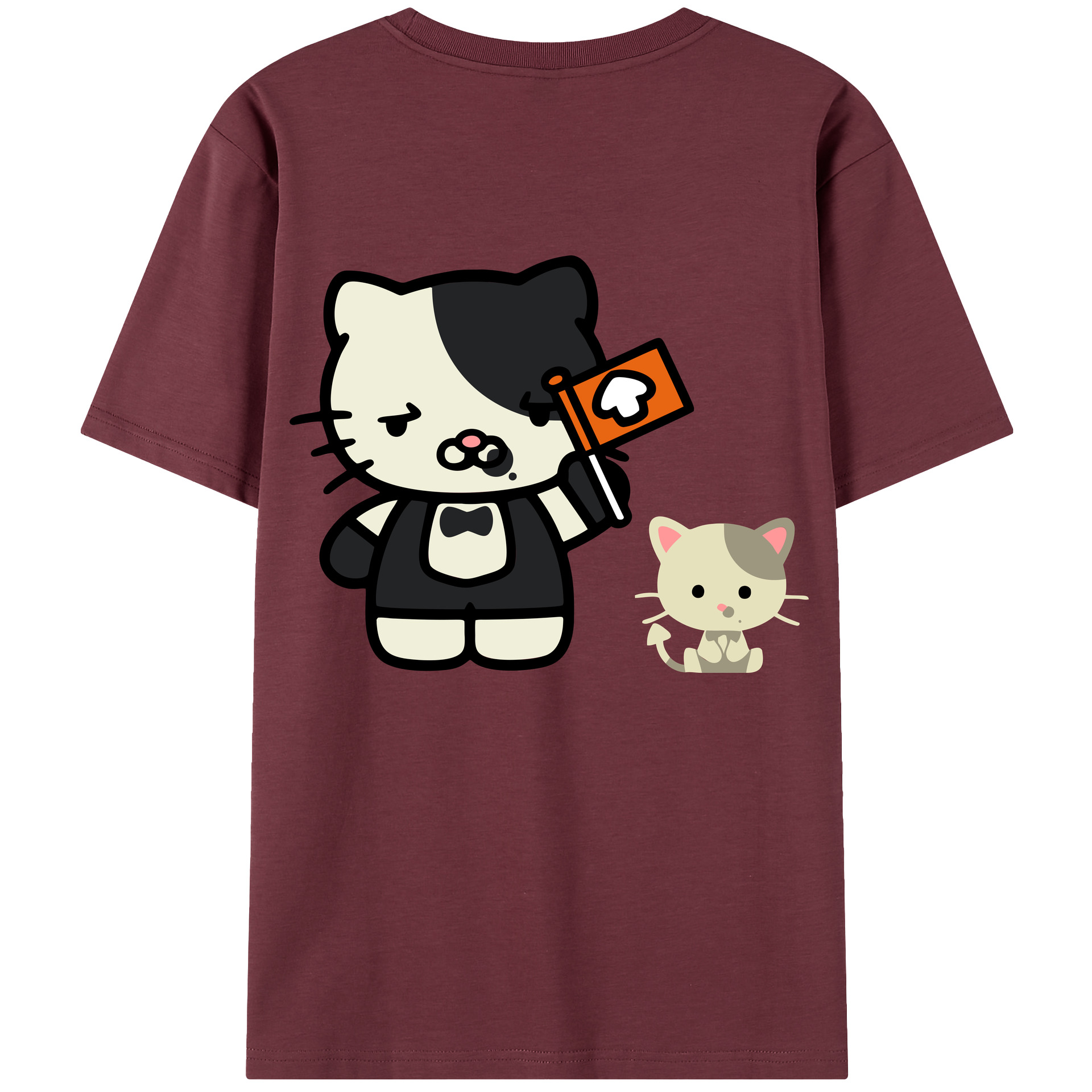 （画像用） Hello Kitty ハローキティ 綿100％半袖Tシャツ（背面プリント）